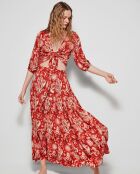 Jupe longue imprimée multicolore