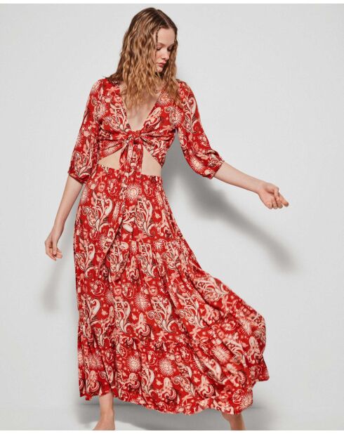 Jupe longue imprimée multicolore