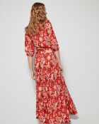 Jupe longue imprimée multicolore