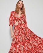 Jupe longue imprimée multicolore