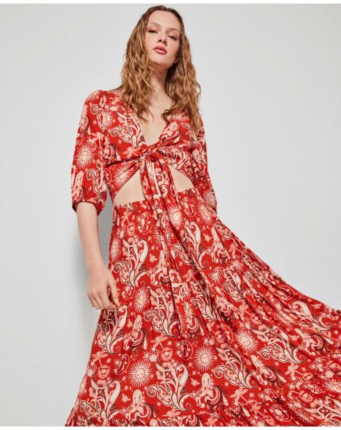 Jupe longue imprimée multicolore