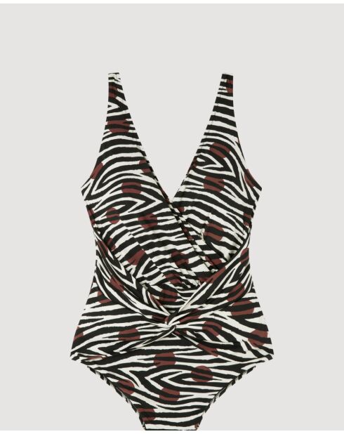 Maillot de bain sans armatures imprimé savannah multicolore
