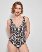 Maillot de bain sans armatures imprimé savannah multicolore