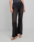 Pantaloni lunghi neri all'uncinetto