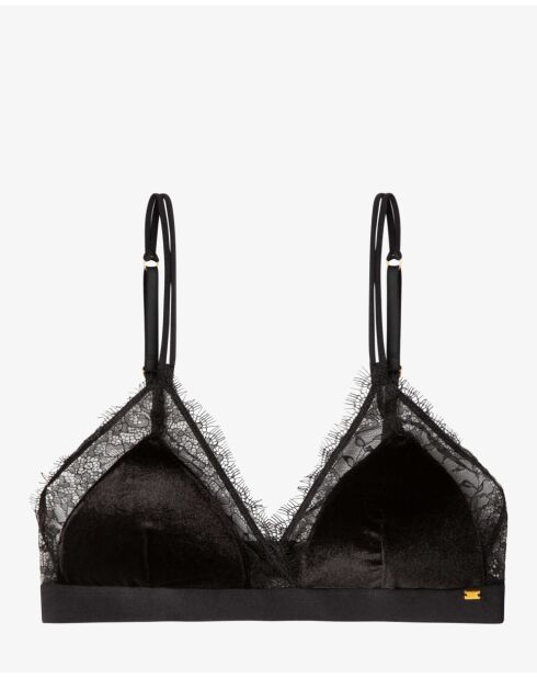 Soutien-gorge triangulaire en velours noir