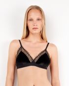 Soutien-gorge triangulaire en velours noir
