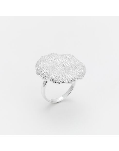 Zilveren ring met zirkoniumoxide