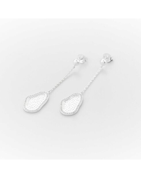 Silberne Hängeohrringe mit Zirkonoxid