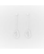 Silberne Hängeohrringe mit Zirkonoxid