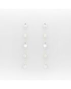 Hängende Ohrringe aus weißem Silber