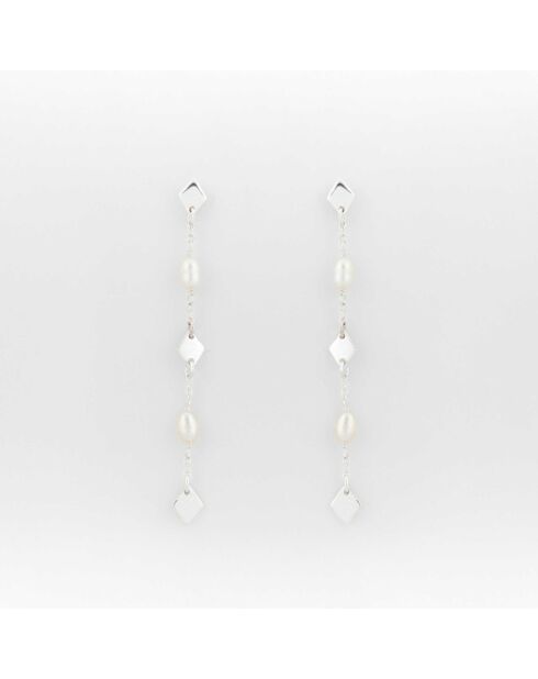 Hängende Ohrringe aus weißem Silber