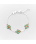 Bracciale a fiori in argento e ottone