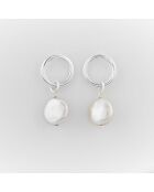 Orecchini pendenti in argento bianco