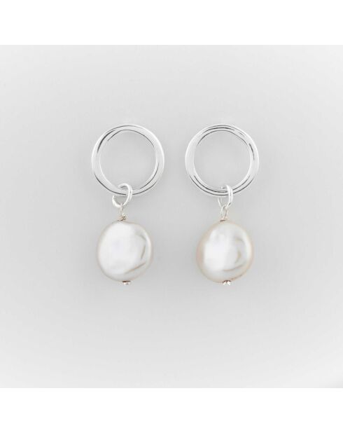 Hängende Ohrringe aus weißem Silber