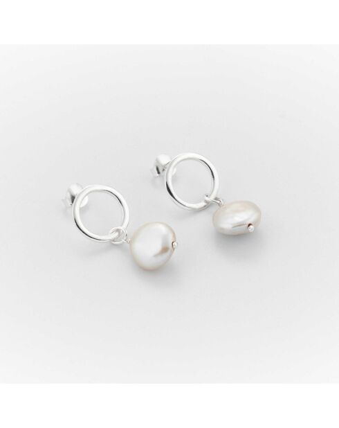 Hängende Ohrringe aus weißem Silber