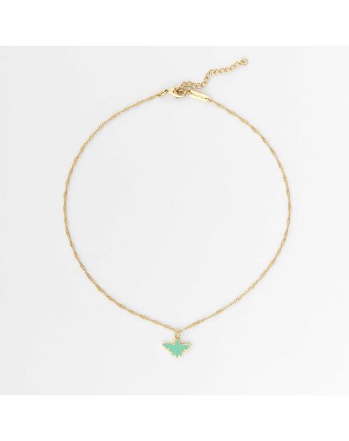 Groene adelaar gouden koperen halsketting