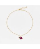 Gouden koperen halsketting Plum horse