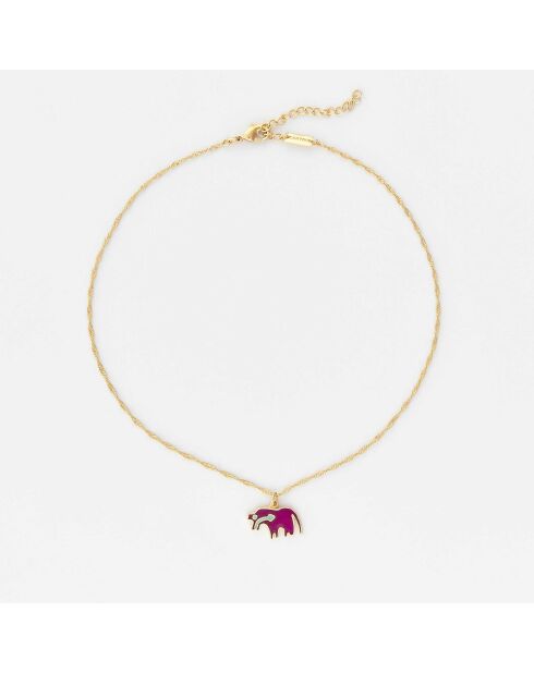 Gouden koperen halsketting Plum horse