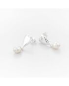 Silberne Ohrstecker mit synthetischer weißer Perle
