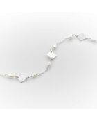 Synthetische witte opaline zilveren armband