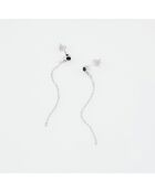 Pendientes Mahalia de plata con ónix negro