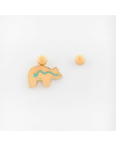 Pendientes de plata y latón con pulgas de oso salmón