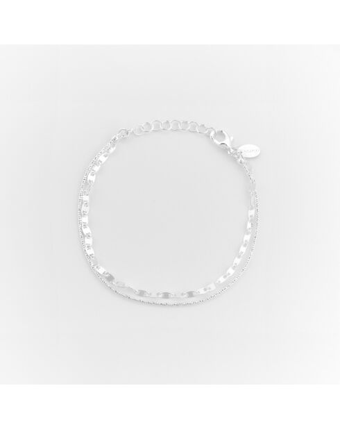 Silberarmband mit Doppelkette