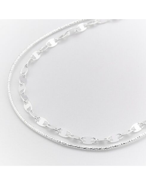 Silberarmband mit Doppelkette