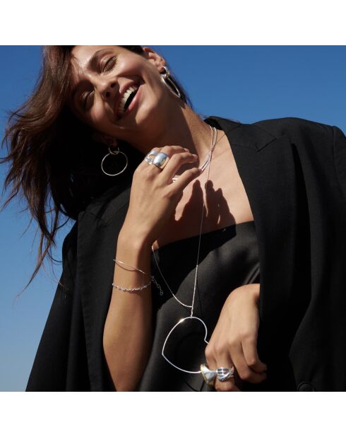 Silberarmband mit Doppelkette