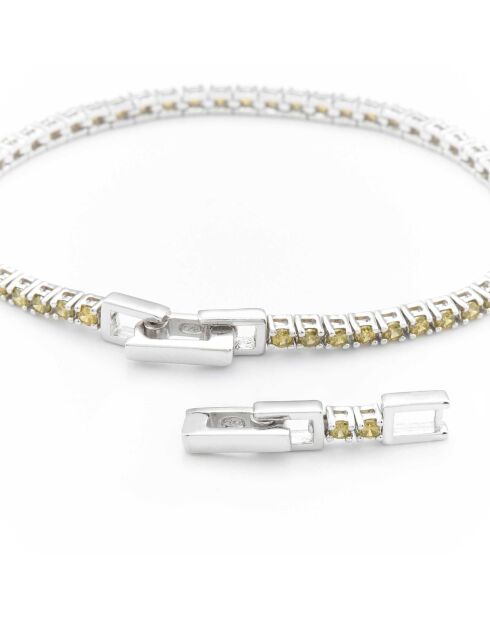 Groene tennisarmband van gerhodineerd zilver