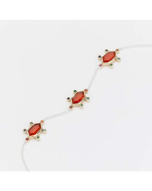 Bracciale in argento e ottone Soline Orange Corniola e ossido di zirconio