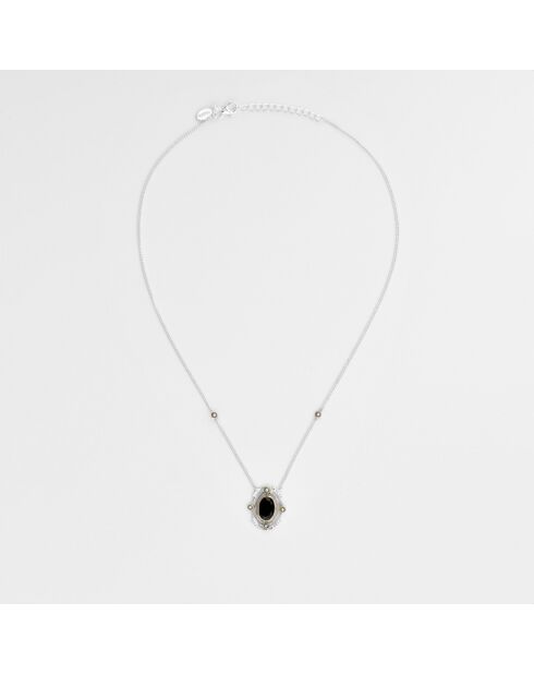 Collier en argent pendentif pierre