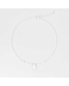 Zilveren halsketting met textuurhanger