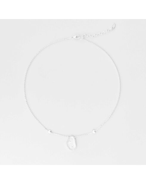 Zilveren halsketting met textuurhanger