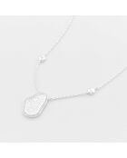 Zilveren halsketting met textuurhanger