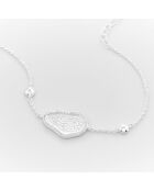 Silberarmband mit strukturiertem Medaillon