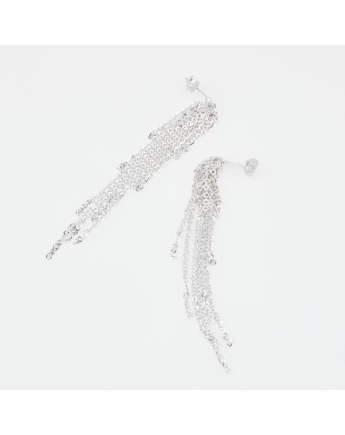 Lange hangende zilveren oorbellen