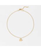 Collar de latón dorado con oso salmón