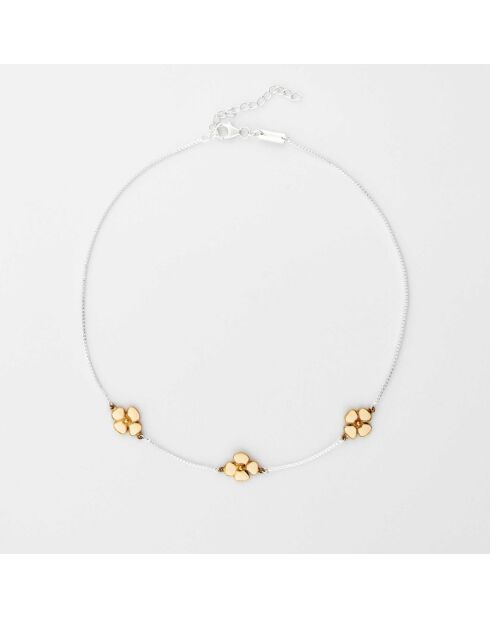 Zilveren halsketting met bloemenhanger