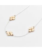 Zilveren halsketting met bloemenhanger