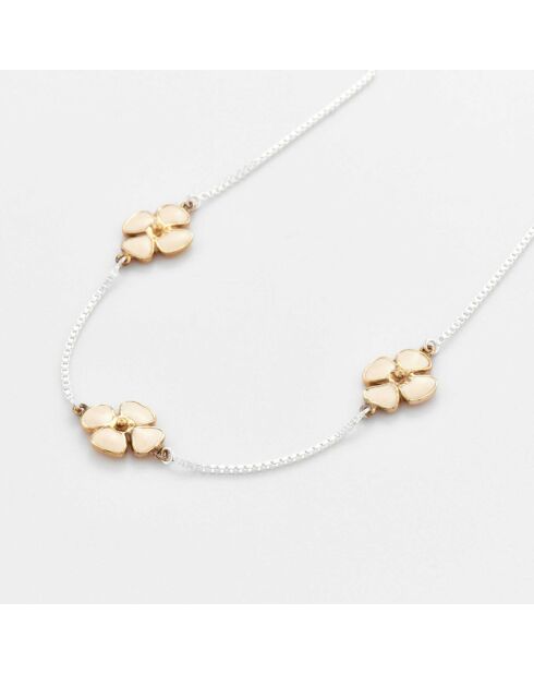 Zilveren halsketting met bloemenhanger