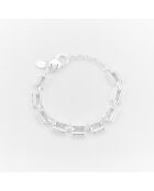 Silberarmband mit rechteckiger Gliederkette