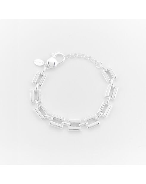 Silberarmband mit rechteckiger Gliederkette