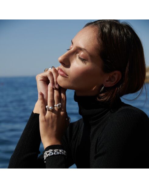 Silberarmband mit rechteckiger Gliederkette