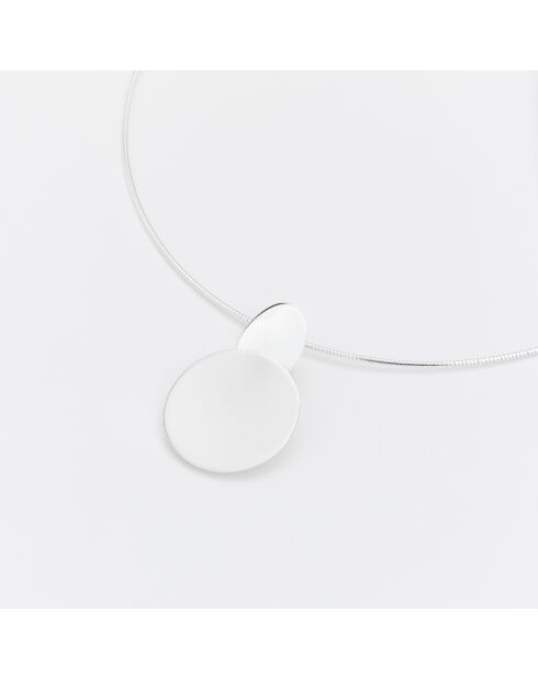 Zilveren halsketting met schijfhanger