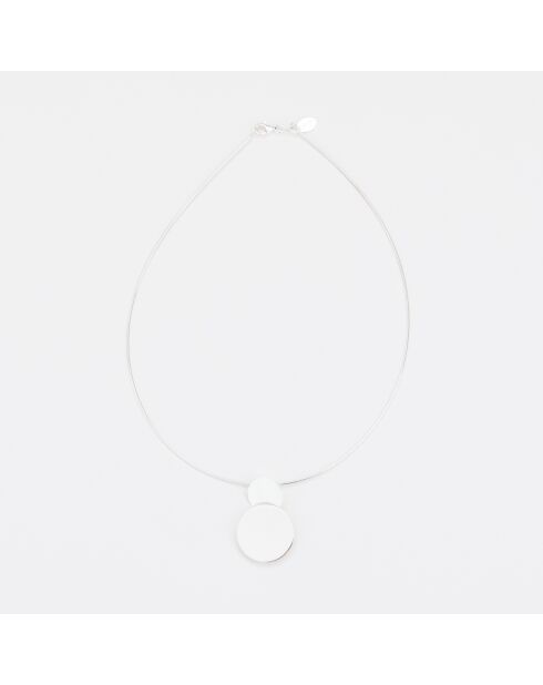 Zilveren halsketting met schijfhanger