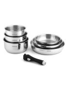 Batterie de cuisine amovible inox 18/8 induction - 7 pièces