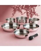 Batterie de cuisine amovible inox 18/8 induction - 7 pièces