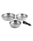 3 Poêles amovibles inox 18/8 induction - D.20/24/28 cm
