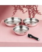 3 Poêles amovibles inox 18/8 induction - D.20/24/28 cm